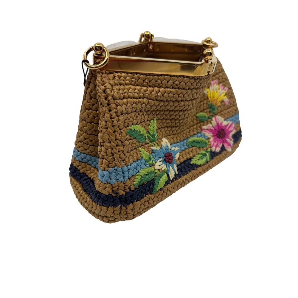 Etro Small Raffia Embroidered Crossbody - Picture 3 of 6